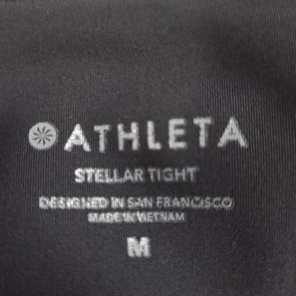 Athleta Stellar Tight Black High Rise Zipper Pocket Leggings Womens Size M - Picture 3 of 4